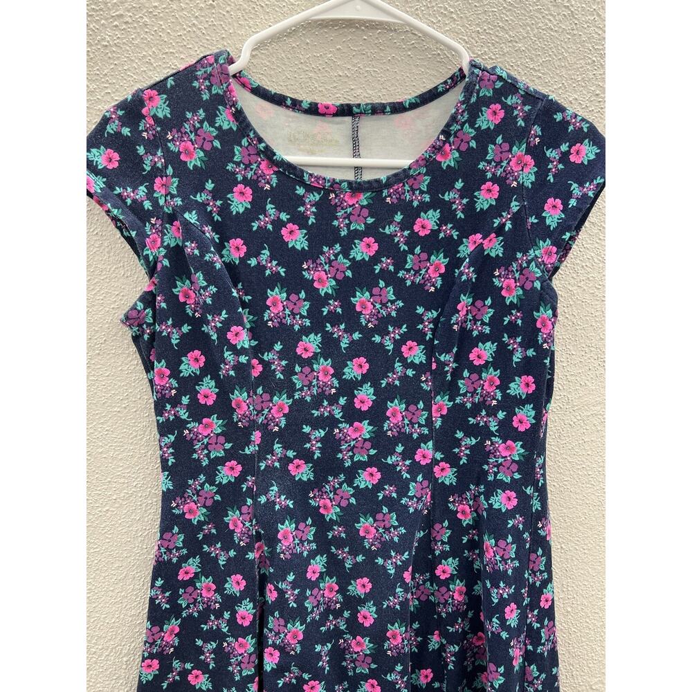 Juniors Dress Bongo Size Medium Blue Floral Cap Sleeve Sundress - Picture 2 of 9